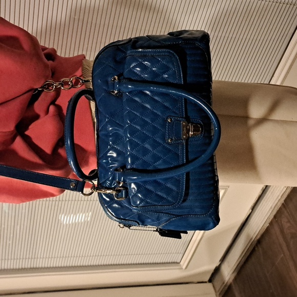 Coach Handbags - Coach Poppy Liquid Gloss quilted patent leather handbag  teal or turquoise blue